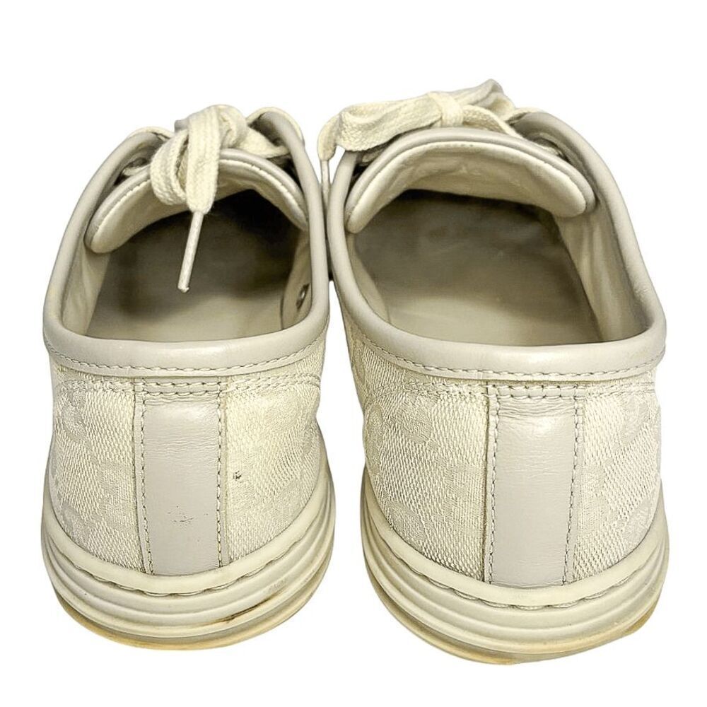 Gucci Original GG Low Top Monogram Sneakers Cream EU 36 US 6 Lace up Women Shoes - Picture 9 of 11